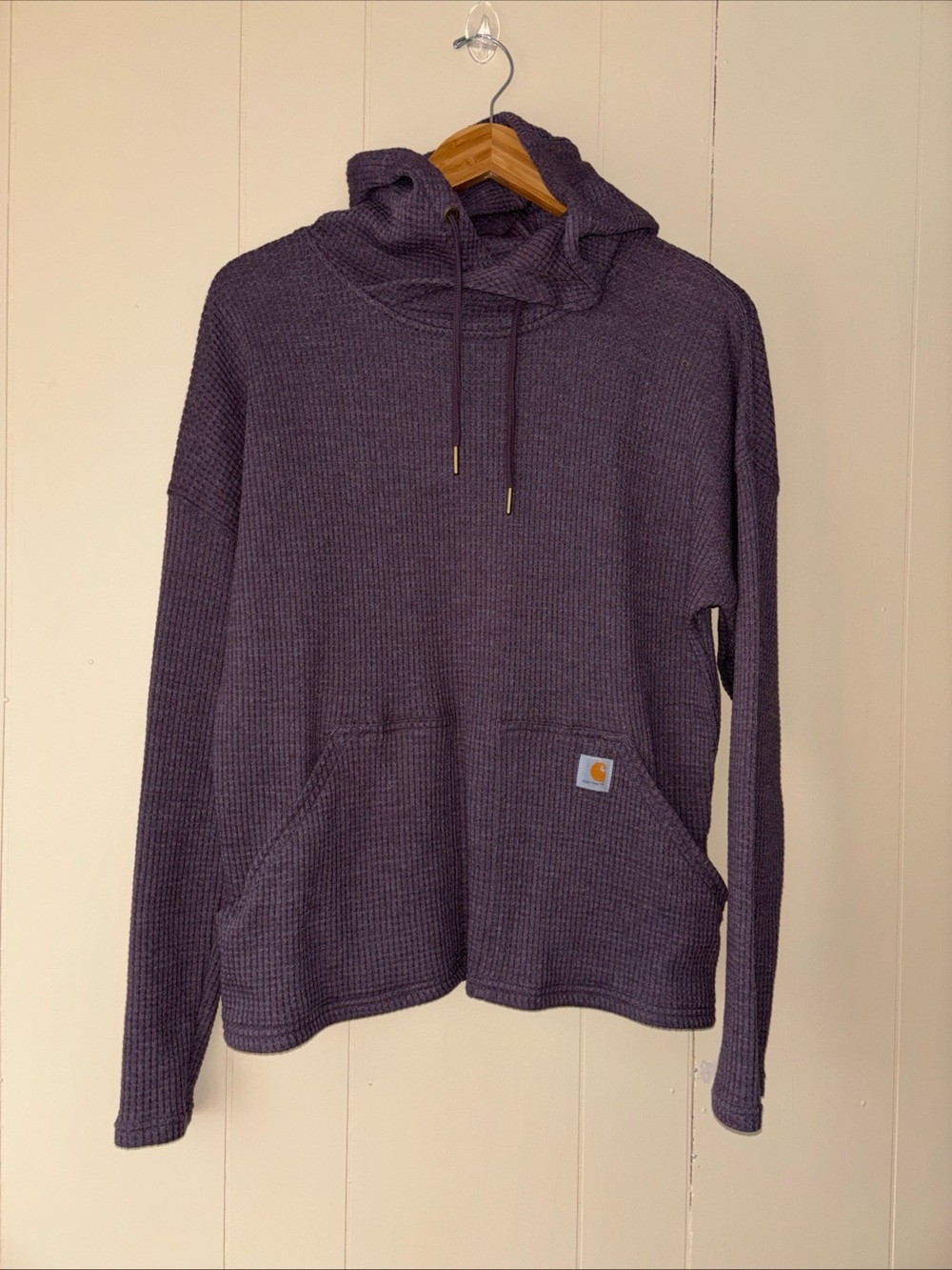 Carhartt Womens Waffle-Knit Hooded Top  -  Plum - Picture 2 of 12